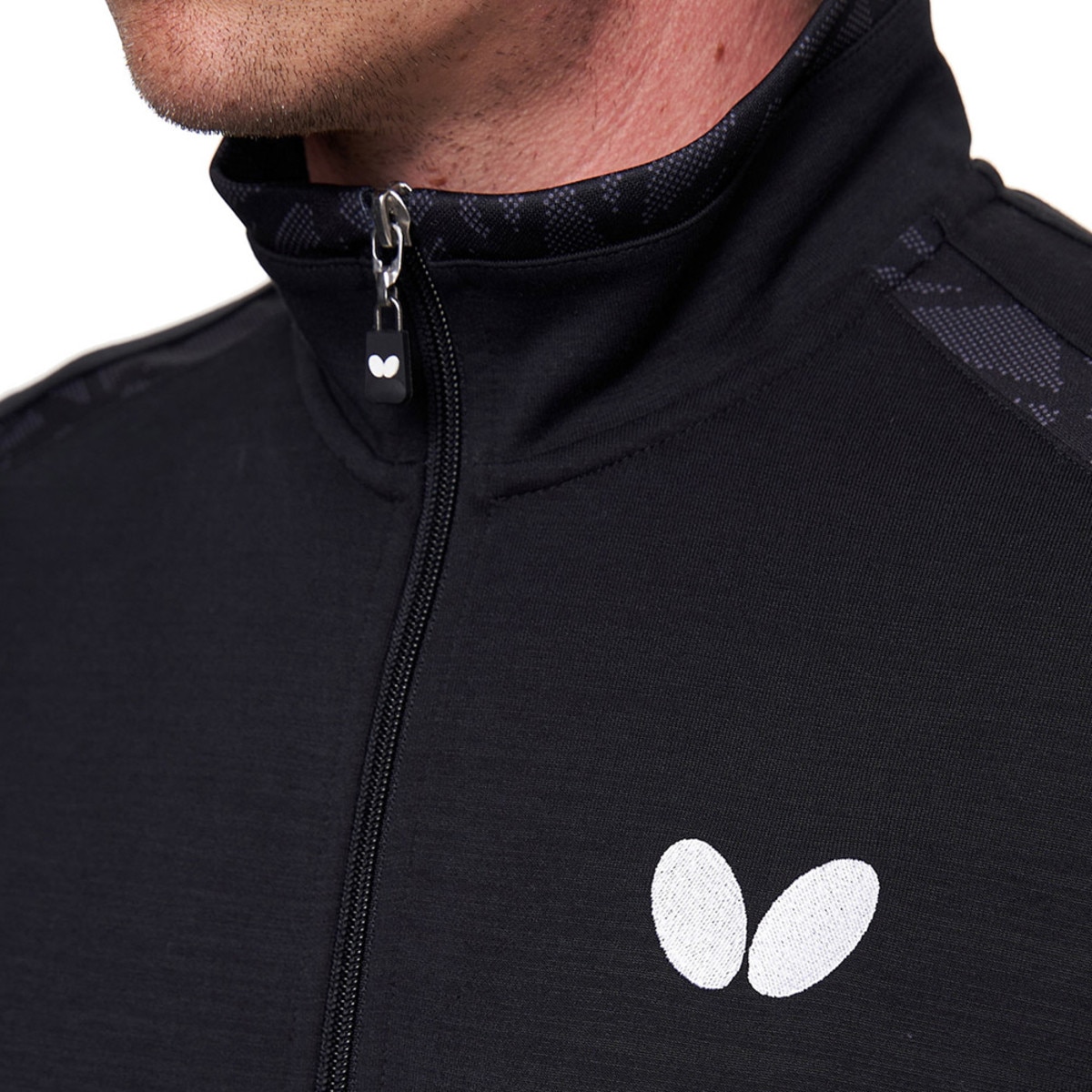 Higo Tracksuit Jacket: Black, Collar